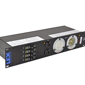 Lex PRM2IN-5CC2DC 30 Amp 2RU Enclosed Rack, L21-30 to L5-30/Duplex Receptacles