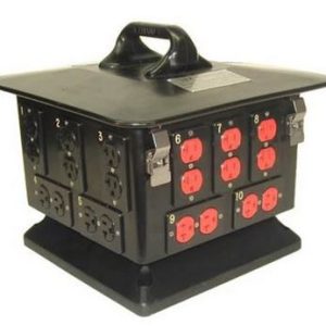 Lex DB100A-A401520-RGN 100A Pagoda with Cam Inlet and (15) 5-20 Duplex, Reverse Ground & Neutral