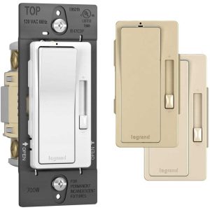 Legrand RH703PTC Radiant Single Pole/3-Way Incandescent Dimmer - 700 Watts - Ivory/Light Almond/White