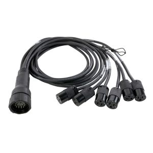 Lex EGBO100-6-515 EverGrip® Molded 19-Pin Male (Plug) to (6) NEMA 5-15 (Edison) Females (Connectors) Breakout, 6ft