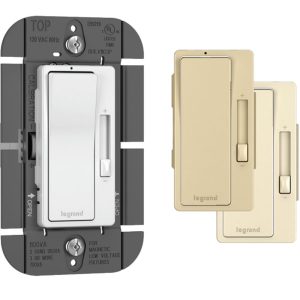 Legrand RHFB83PTC Radiant Single Pole/3-Way Fluorescent Dimmer - Ivory/Light Almond/White