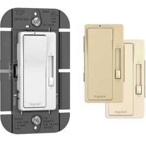 Legrand RHLV1103PTC Radiant Single Pole/3-Way LED/MLV Dimmer - 1000 Watts - Ivory/Light Almond/White