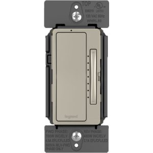 Legrand WNRL50NI Radiant 700-Watt Single Pole/3-Way/Multi-Location Smart Tru-Universal Dimmer With Netatmo - Matte Nickel
