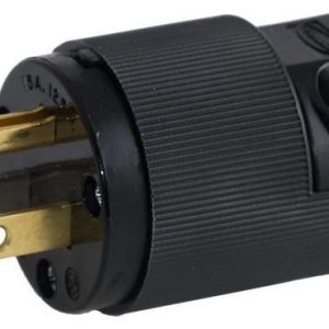 Lex HBL5266EBK 15A 125V 2P 3W, NEMA 5-15 Plug All Black, 15A