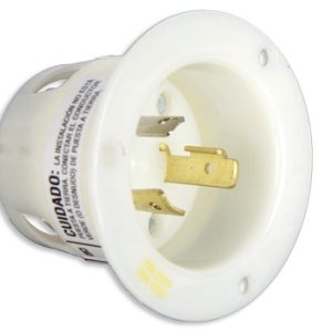 Lex HBL2315 20A 125V, NEMA L5-20, Flanged Inlet White