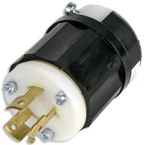 Lex 9965-C 20A 125/250V 3P3W, Non-NEMA, Old Style Plug Black/White