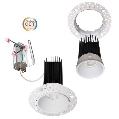 Lotus LED-2-S15W-L5CCTWH-T 2" Recessed Trimless 15W LED 5CCT 1000 lm 38° Type IC Wet Air-Tight ES T24 CRI 90+