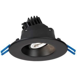 Lotus LRG3-40K-BK 3" Round Regressed Gimbal 7.5W, LED 4000K Black 38° 630 lm Type IC Air-Tight Wet ES CRI 90+