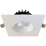 Lotus AD-LED-4-S12W-5CCT-WH-LREY-SQ 4" Square Venus Adjustable 12W LED White Trim 5CCT 38° Type IC Wet Air-Tight ES T24 CRI 90+