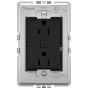 Legrand WNAR153G1 Adorne 15 Amp Double Pole Smart Outlet With Netatmo Plus Size - Matte Graphite