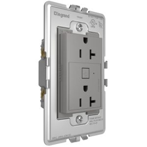 Legrand WNAR203M1 Adorne 20 Amp Double Pole Smart Outlet With Netatmo Plus Size - Matte Magnesium