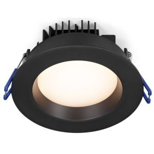 Lotus LL4RR-30K-BK 4" Round Regressed Plenum 14.5W LED 3000K Black 90° 1000 lm Type IC Air-Tight Wet ES CRI 90+