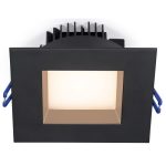 Lotus LL4SR-30K-BK 4" Square Regressed Plenum 14.5W LED 3000K Black 90° 900 lm Type IC Air-Tight Wet ES CRI 90+