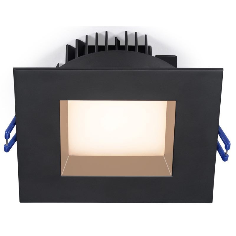 Lotus LL4SR-30K-BK 4" Square Regressed Plenum 14.5W LED 3000K Black 90° 900 lm Type IC Air-Tight Wet ES CRI 90+