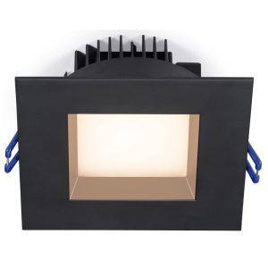 Lotus LL4SR-40K-BK 4" Square Regressed Plenum 14.5W LED 4000K Black 90° 950 lm Type IC Air-Tight Wet ES CRI 90+