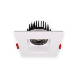 Lotus AD-LED-4-S15W-3K-T4SW 4" Recessed 15W LED Square White Trim 3000K 1000 lm 40° Type IC Damp Air-Tight ES T24 CRI 90+