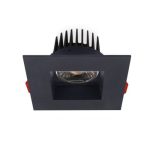 Lotus AD-LED-4-S15W-5CCT-T4SB 4" Recessed 15W LED Square Black Trim 5CCT 27K-50K 40° Type IC Damp Air-Tight ES T24 CRI 90+