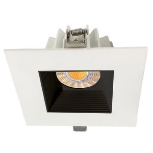 Lotus JXL-COB04-S15W-CCT-4SR-BF-BK 4" Square Recessed Eco LED 15W 3CCT 3-4-5K Baffle Reflector Black 36°