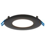 Lotus LB4R-41K-BK 4" Round Super Thin Economy 11W LED 4100K bLACK 110° 730 lm Type IC Air-Tight Wet ES CRI 80