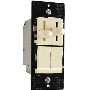 Legrand LSCLDC163PLA Pass & Seymour Dual Slide Fan Control and Dimmer Single Pole/3-Way CFL/LED - Light Almond