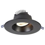 Lotus LRG6-27K-HO-BK 6" Round Regressed Gimbal HO 18W LED 2700K Black 38° 1500 lm Type IC Air-Tight Wet ES CRI 90+
