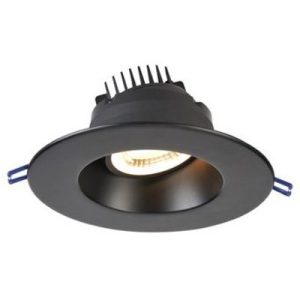Lotus LRG6-27K-HO-BK 6" Round Regressed Gimbal HO 18W LED 2700K Black 38° 1500 lm Type IC Air-Tight Wet ES CRI 90+