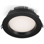 Lotus LL6RR-30K-BK 6" Round Regressed Plenum 17W LED 3000K Black 95° 1200 lm Open IC Air-Tight Wet ES CRI 90+