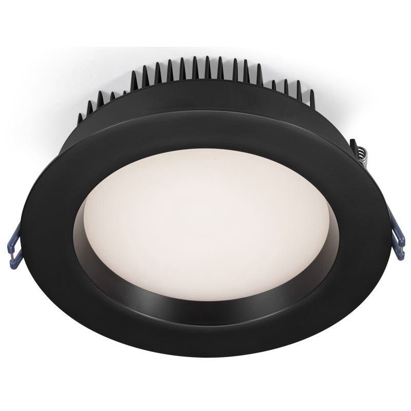 Lotus LL6RR-30K-BK 6" Round Regressed Plenum 17W LED 3000K Black 95° 1200 lm Open IC Air-Tight Wet ES CRI 90+