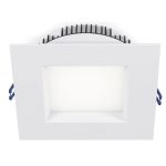 Lotus LL6SR-27K-WH 6" Square Regressed Plenum 18W LED 2700K White 95° 1100 lm Type IC Air-Tight Wet ES CRI 90+