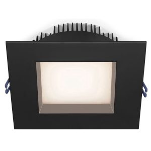 Lotus LL6SR-40K-BK 6" Square Regressed Plenum 18W LED 4000K Black 95° 1250 lm Type IC Air-Tight Wet ES CRI 90+