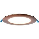 Lotus LL6R-40K-BC 6" Round Super Thin 17W LED 4000K Brushed Copper 110° 1000lm Type IC Air-Tight Wet ES CRI 90+