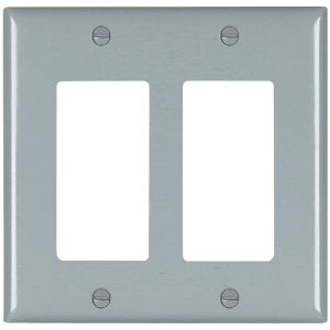 Legrand TP262GRY TradeMaster 2-Gang Decorator Wall Plate - Gray