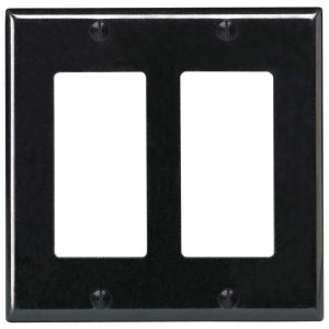 Legrand TP262BK TradeMaster 2-Gang Decorator Wall Plate - Black
