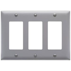 Legrand TP263GRY TradeMaster 3-Gang Decorator Wall Plate - Gray
