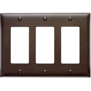 Legrand TP263 TradeMaster 3-Gang Decorator Wall Plate - Brown