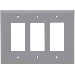 Legrand TPJ263GRY TradeMaster Jumbo 3-Gang Decorator Wall Plate - Gray