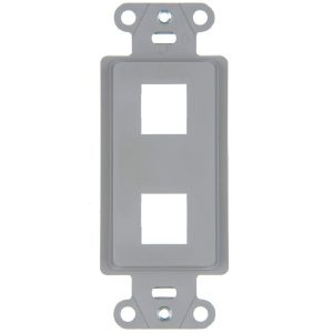 Legrand WP3412GY On-Q 2-Port Keystone Decorator Outlet Strap - Gray