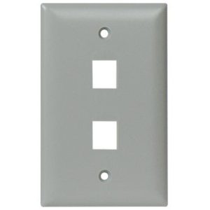 Legrand WP3402GY On-Q 1-Gang Voice and Data Wall Plate - Gray