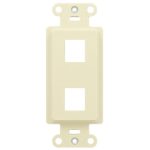 Legrand WP3412LA On-Q 2-Port Keystone Decorator Outlet Strap - Light Almond