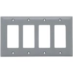 Legrand TP264GRY TradeMaster 4-Gang Decorator Wall Plate - Gray