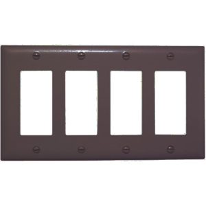 Legrand TP264 TradeMaster 4-Gang Decorator Wall Plate - Brown