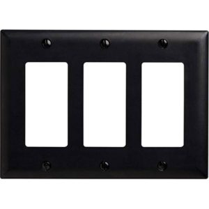 Legrand TP263BK TradeMaster 3-Gang Decorator Wall Plate - Black