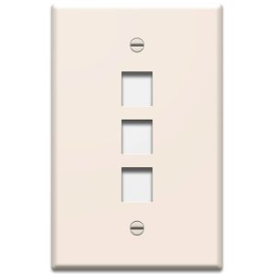 Legrand WP3303LA On-Q 1-Gang Oversized Voice and Data Wall Plate - Light Almond
