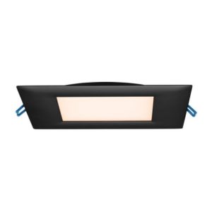 Lotus LL6S-27K-BK 6" Square Super Thin 17W LED 2700K Black 110° 1000 lm Type IC Air-Tight Wet ES CRI 80