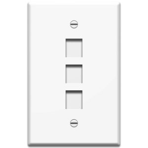Legrand WP3303WH On-Q 1-Gang Oversized Voice and Data Wall Plate - White