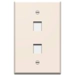 Legrand WP3302LA On-Q 1-Gang Oversized Voice and Data Wall Plate - Light Almond