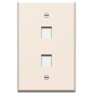 Legrand WP3302LA On-Q 1-Gang Oversized Voice and Data Wall Plate - Light Almond