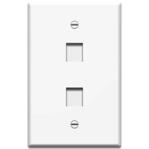 Legrand WP3302WH On-Q 1-Gang Oversized Voice and Data Wall Plate - White