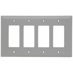 Legrand TPJ264GRY TradeMaster Jumbo 4-Gang Decorator Wall Plate - Gray