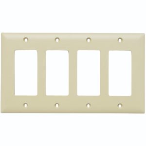 Legrand TPJ264I TradeMaster Jumbo 4-Gang Decorator Wall Plate - Ivory
